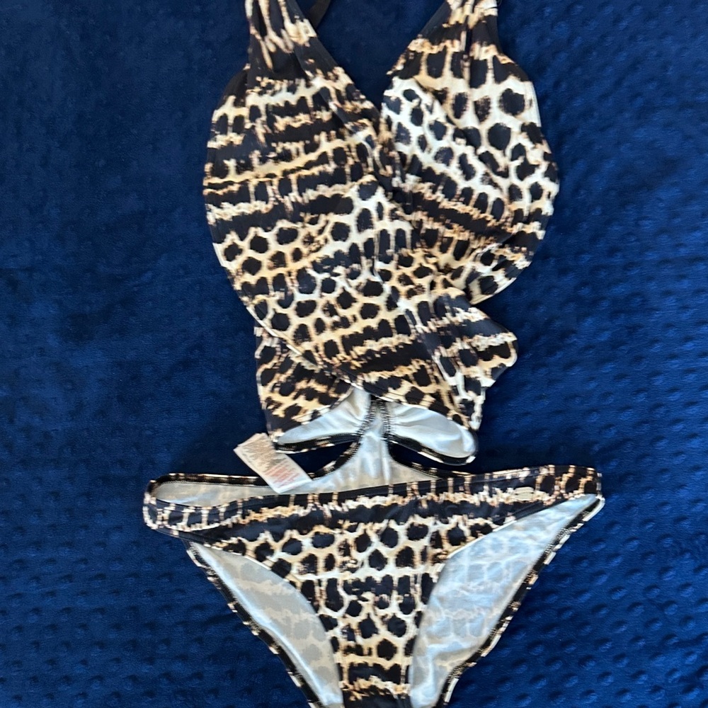 Lipsy Leopard Print One Piece Swimsuit